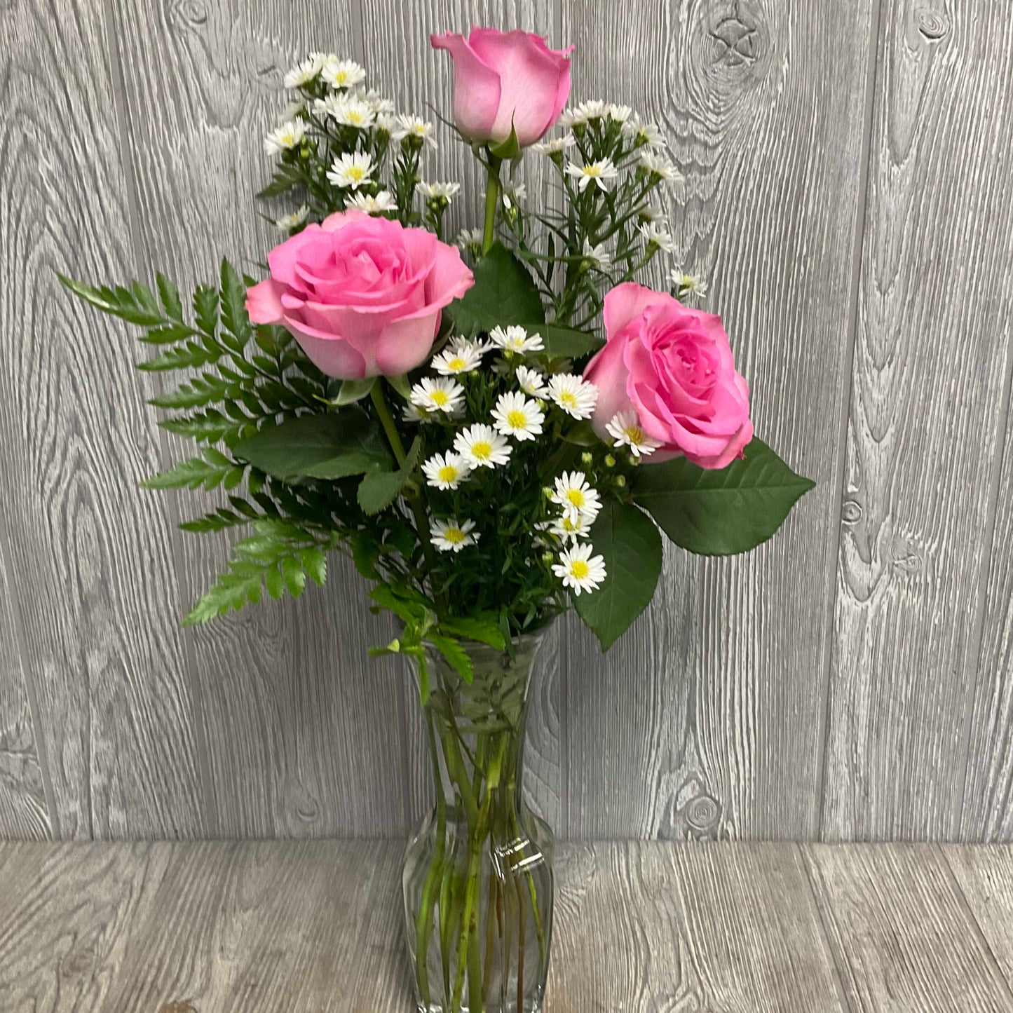 Vibrant Pink Roses - Wrapped or Vase Arrangements