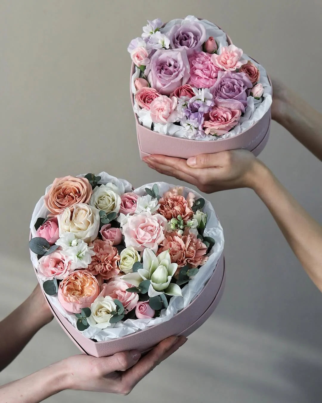 Soft Florals in Heart-Shaped Box