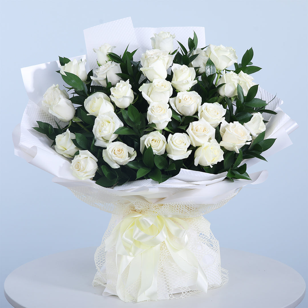 White Roses  - Wrapped or Vase Arrangements