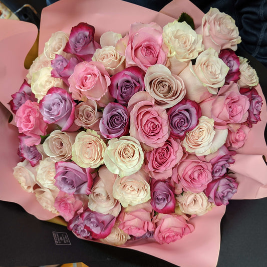 Soft Pastel Roses  - Wrapped or Vase Arrangements