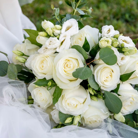 White Roses  - Wrapped or Vase Arrangements
