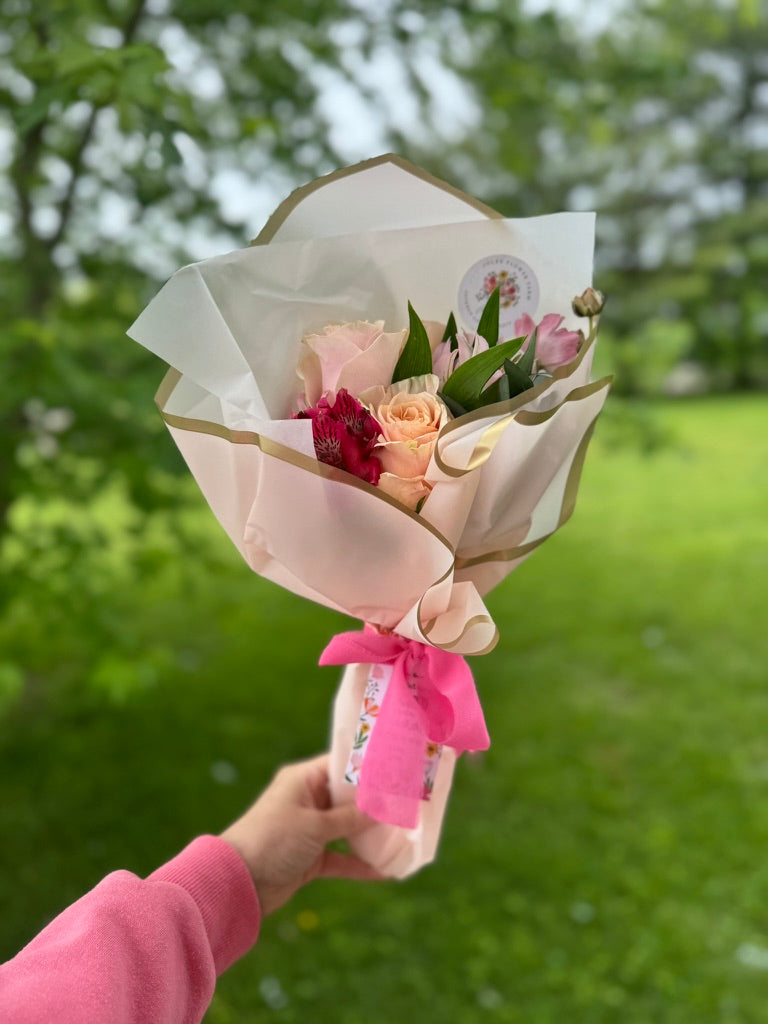 Valentine's Day Wrapped Mixed Bouquet