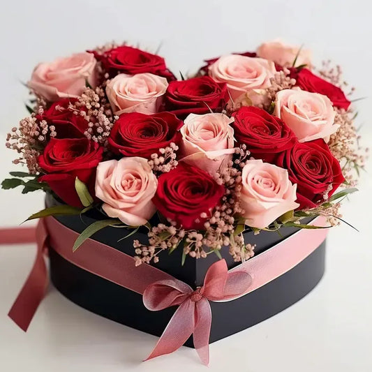 Roses in Heart-Shaped Box